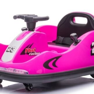 INFANTIL AUTO CHOQUE CON GIRO 360º, 2 MOTORES DE 12V, ROSA-PINK Y CON MANDO RC PARENTAL - LE9566